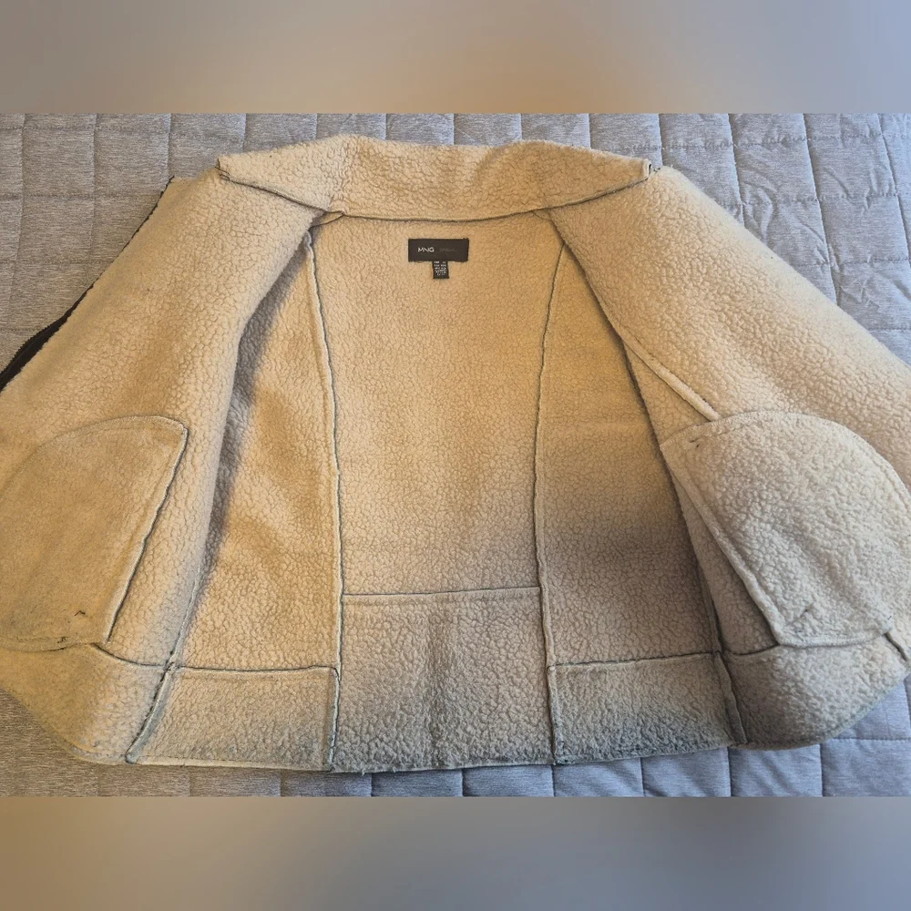 Leather-Effect Shearling Lining Jacket Fall - Picture 10 of 16